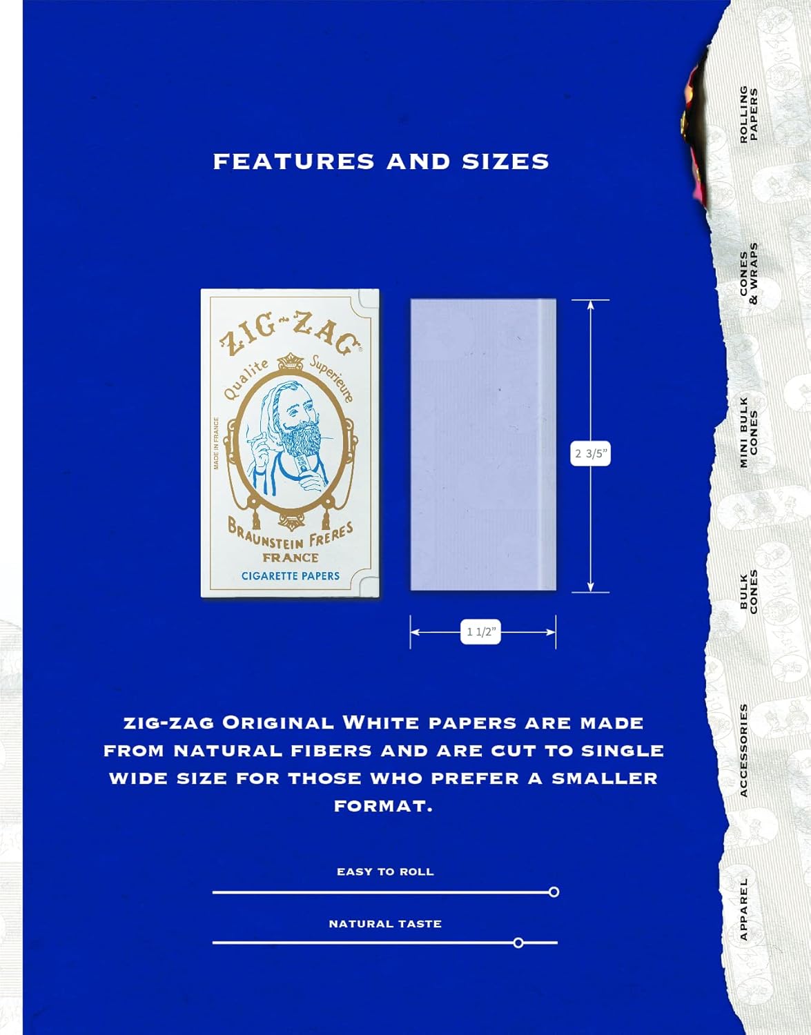 Zig Zag Rolling Papers Display Original White