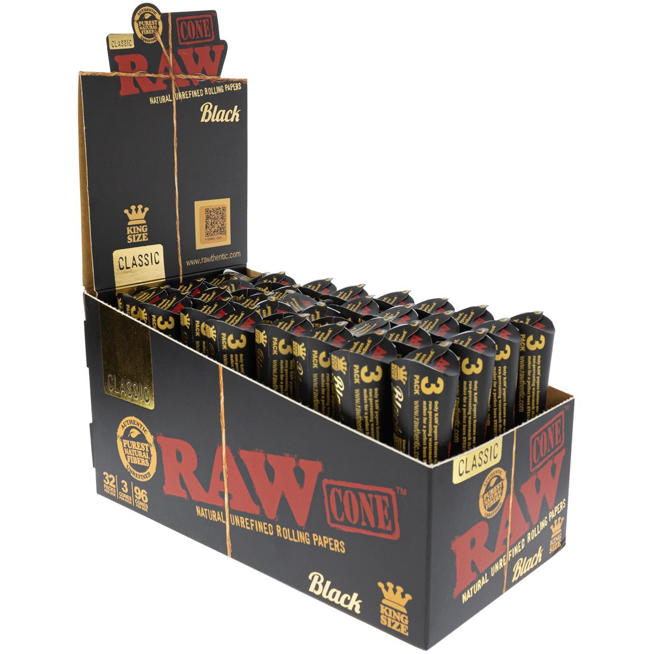 RAW Black King Size Cones, 3-Pack
