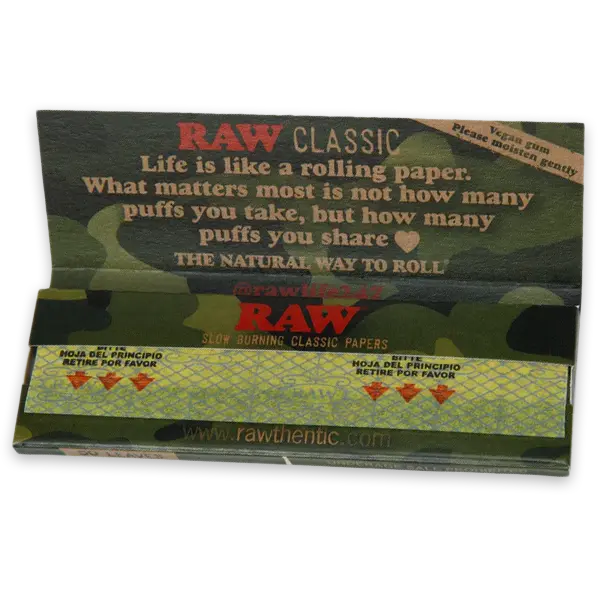 RAW Camo 1 1/4 Size Rolling Papers - Limited Edition - Pack of 50
