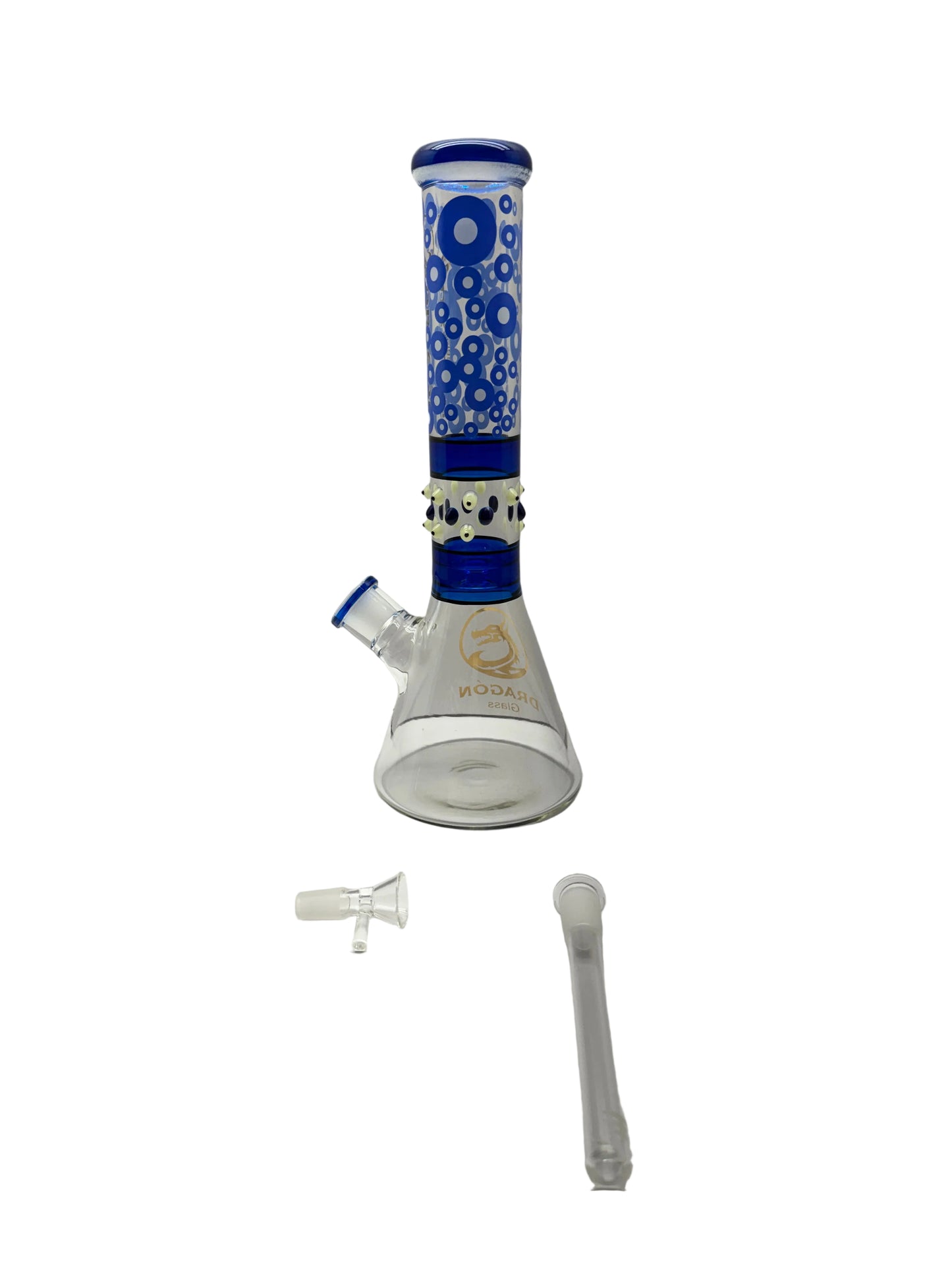 Dragon Glass Water Pipe Bubbles Beaker Base Design With Diffused Downstem - 996 Grams - 13.5 Inches