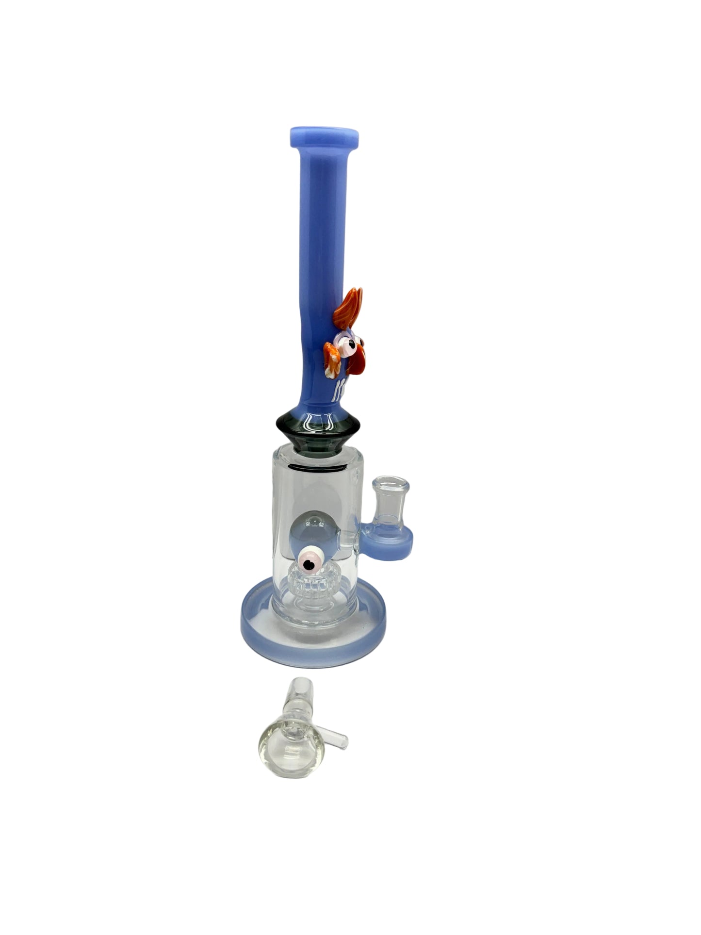 Glass Water Pipe Alien Tube Base Design With Tire Perc - 327 Grams - 10 Inches