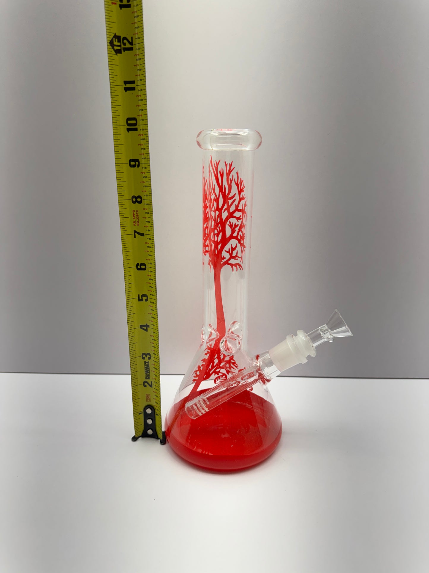 11 Inch Bongs Red Tree Glass Bong Smoking Hookah Glass Water Pipes 14mm Bowl