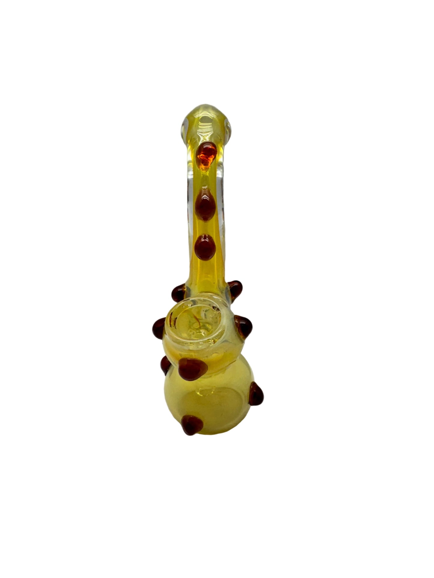 Glass Hand Pipe Fumed Color Marble Dots Mini Bubbler - 90 Grams - 5.5 Inches