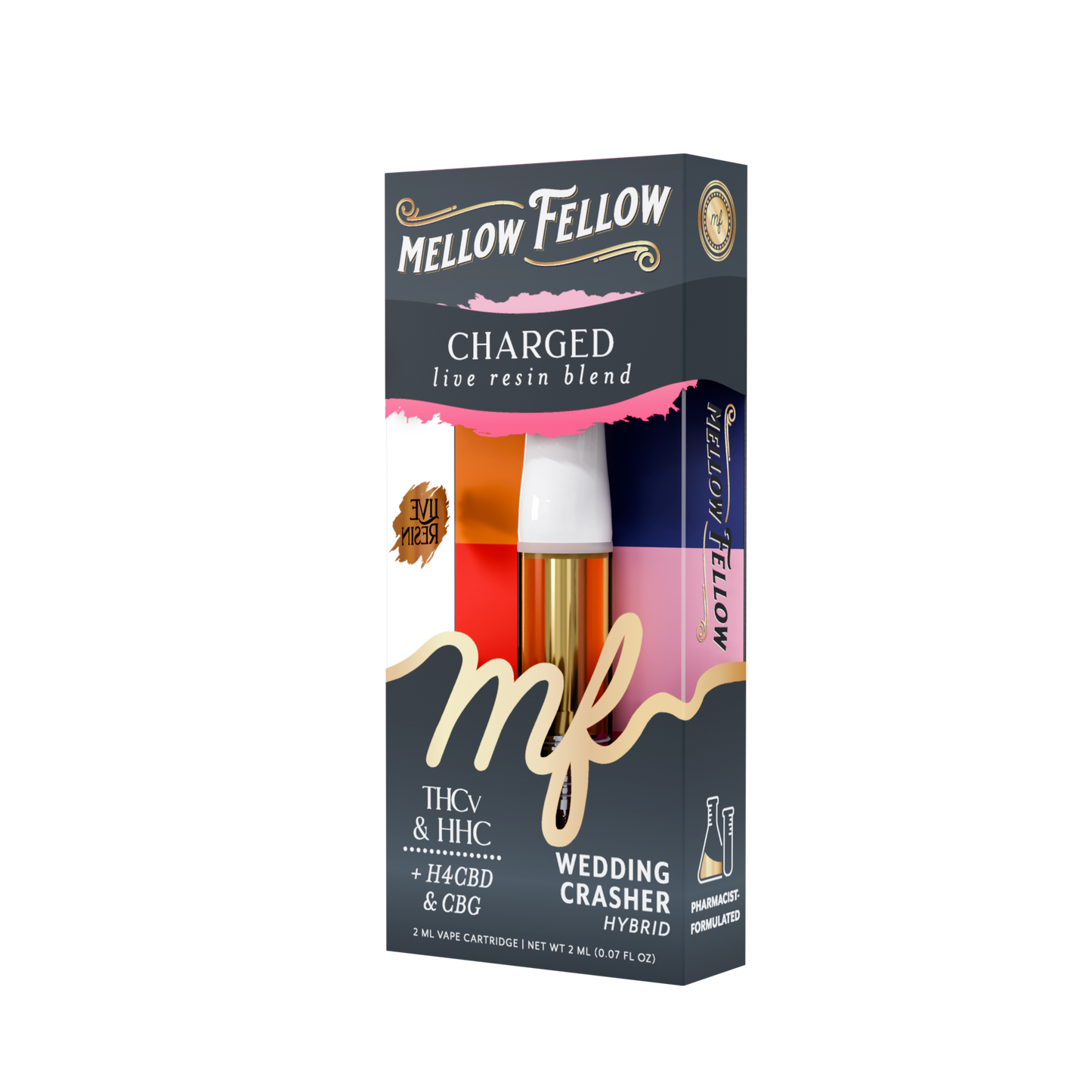 Mellow Fellow - Cartridge - 2ML - Live Resin - Charged Blend - Wedding Crasher