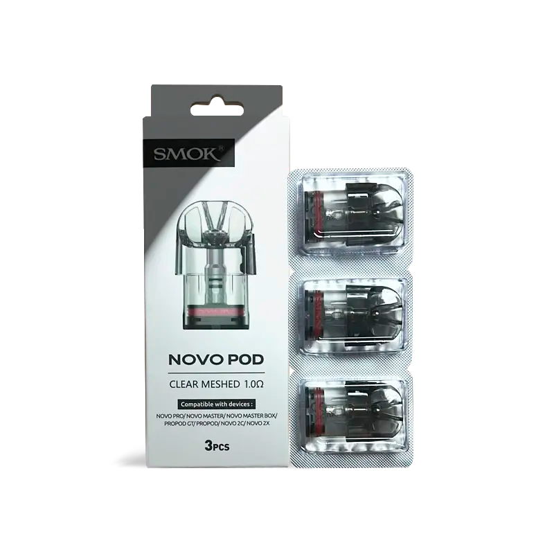 SMOK NOVO Pod-Clear Meshed 3ML Refillable Replacement Cartridge Pod - Pack of 3