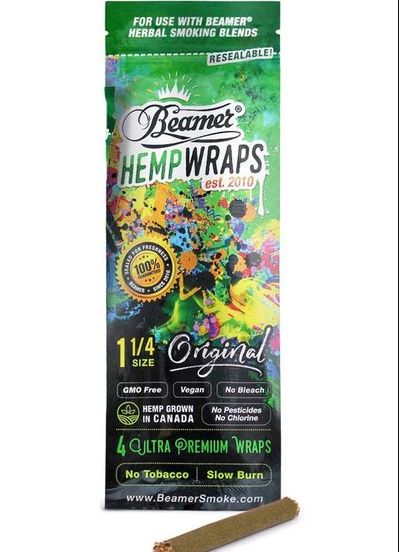 Beamer Ultra Premium Hemp Wraps Original - Organic / Vegan - Pack of 4