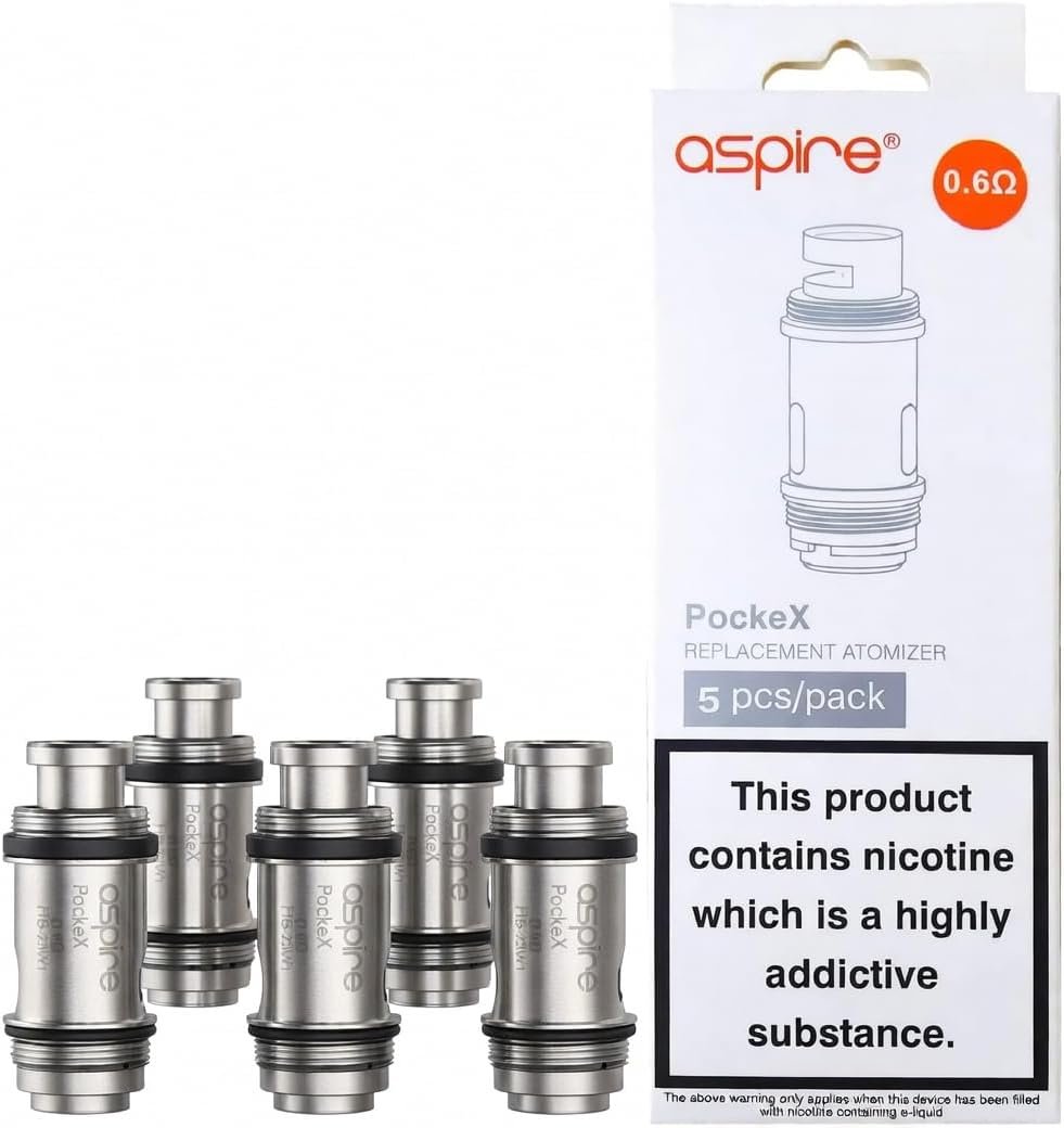Aspire pockex coils (.6ohms) 5 pack
