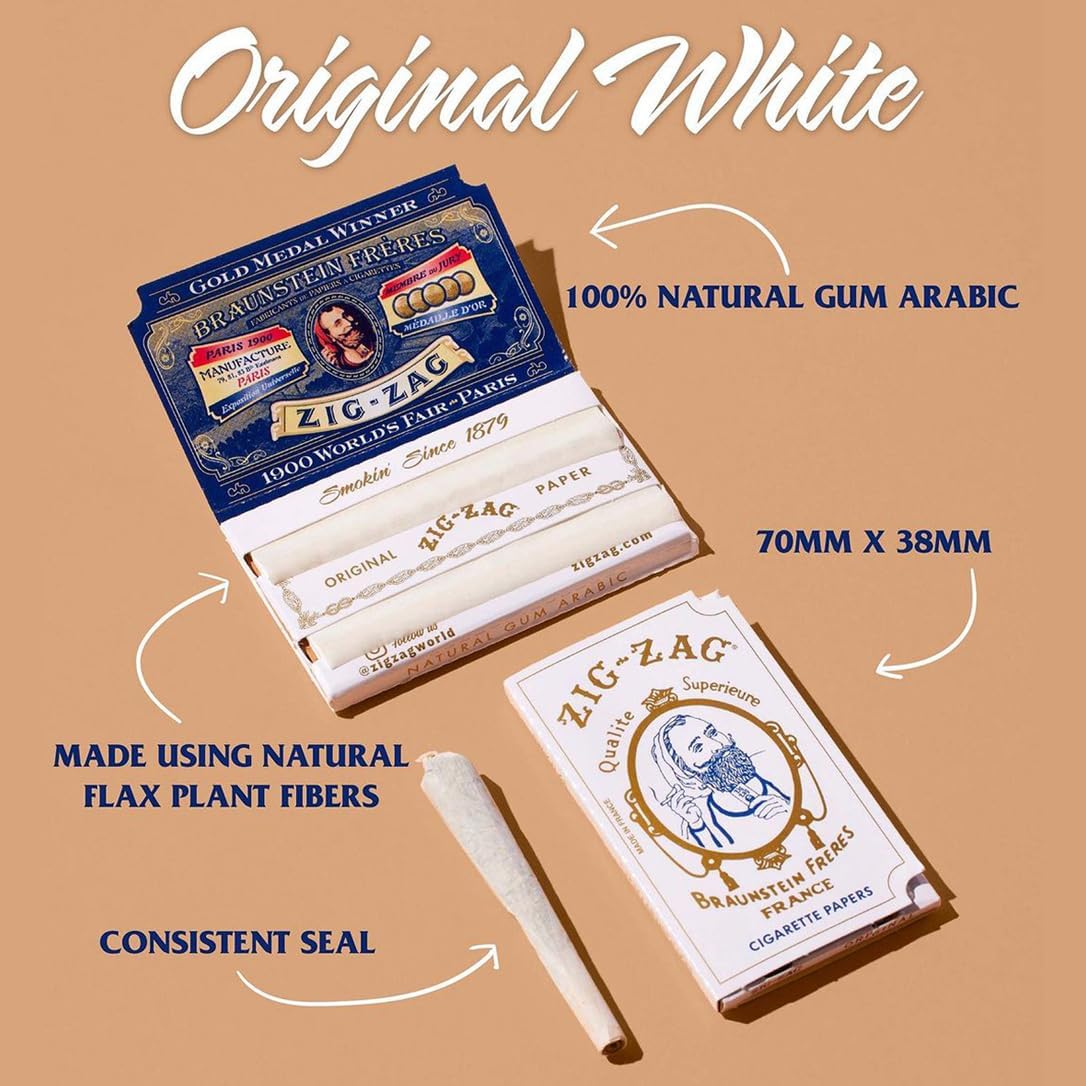 Zig Zag Rolling Papers Display Original White