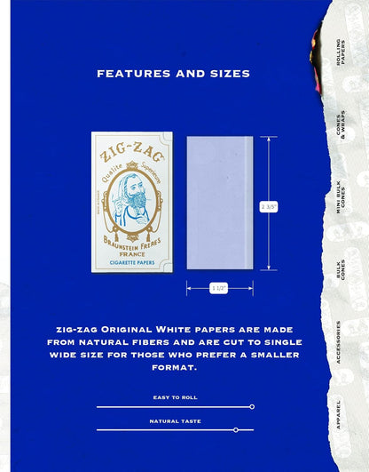 Zig Zag Rolling Papers Display Original White