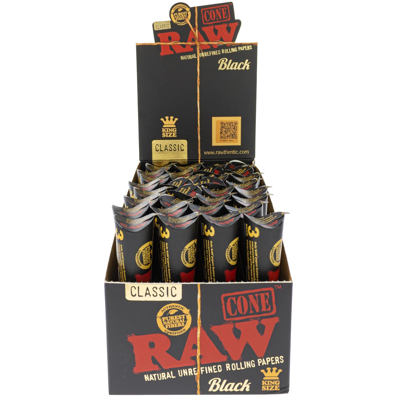 RAW Black King Size Cones, 3-Pack