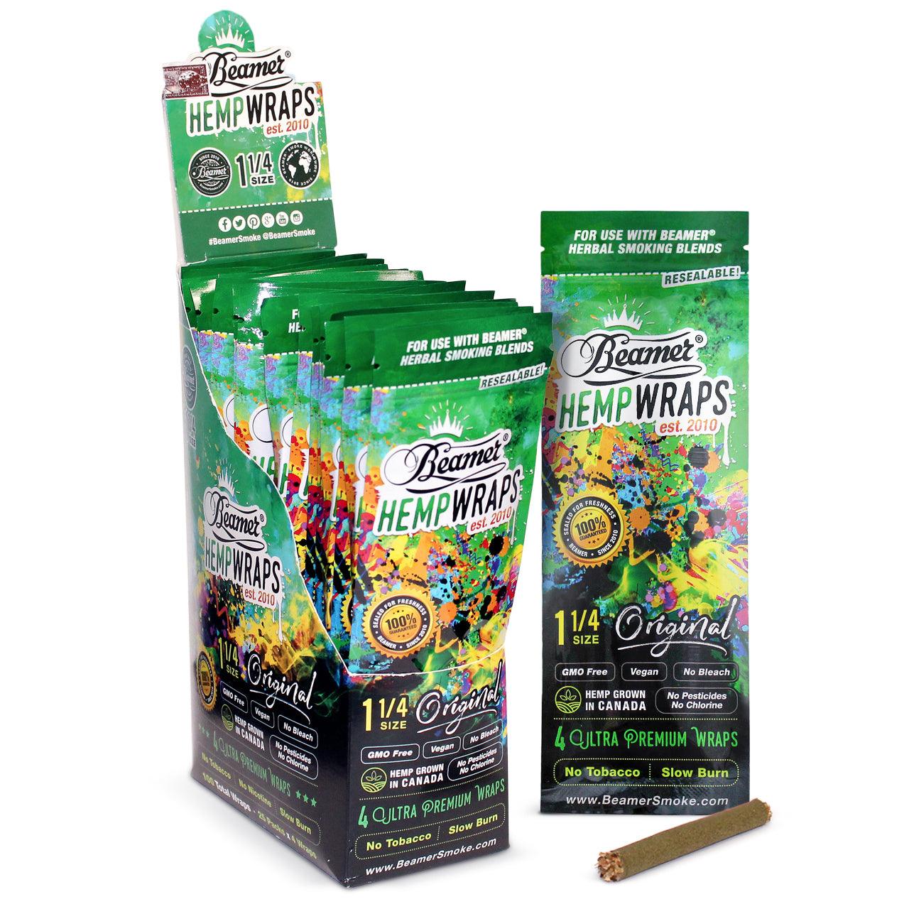 Beamer Ultra Premium Hemp Wraps Original - Organic / Vegan - Pack of 4