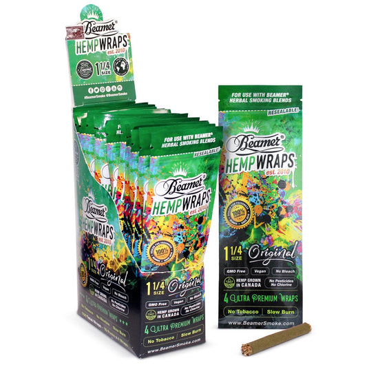 Beamer Ultra Premium Hemp Wraps Original - Organic / Vegan - Pack of 4