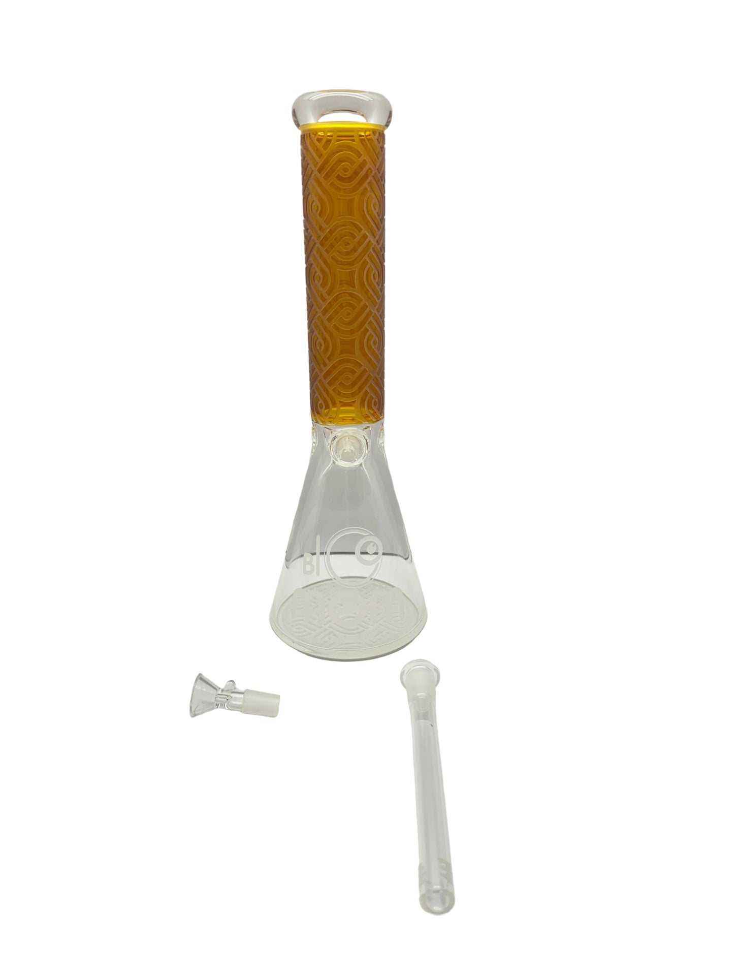 Big Mom Glass Water Pipe Frosted Zebra Design With Ice Catcher - Diffused Downstem - 971 Grams - 13 Inches