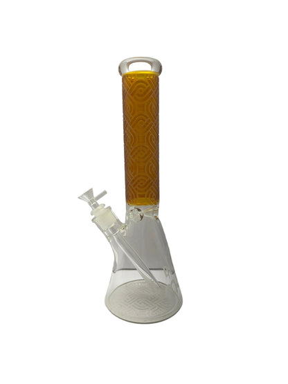 Big Mom Glass Water Pipe Frosted Zebra Design With Ice Catcher - Diffused Downstem - 971 Grams - 13 Inches