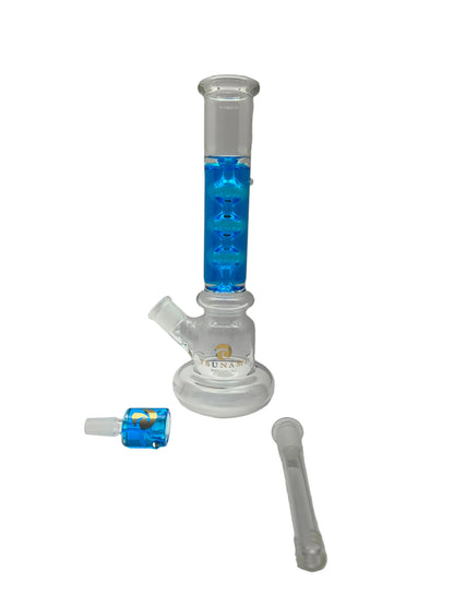 Tsunami Premium Three Rings Edition Freezable Glycerine Water Pipe With Diffused Downstem - 480 Grams - 11 Inches