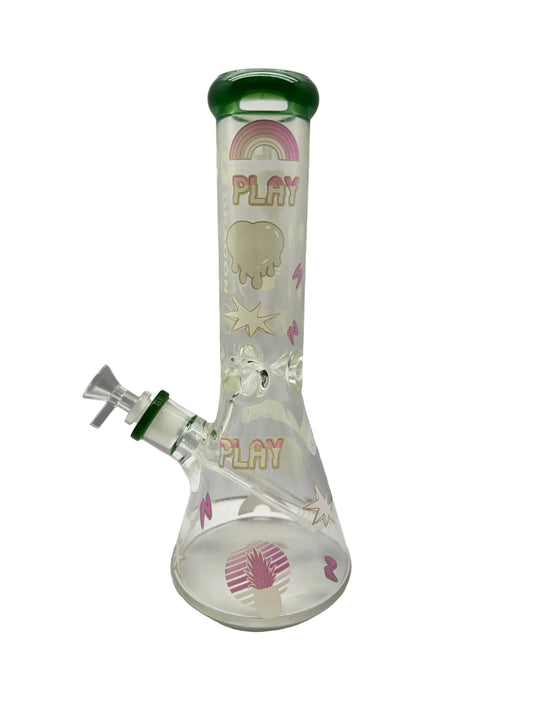 Dragon Glass Water Pipe Glow In The Dark Fun Beaker Base Design With Diffused Downstem
