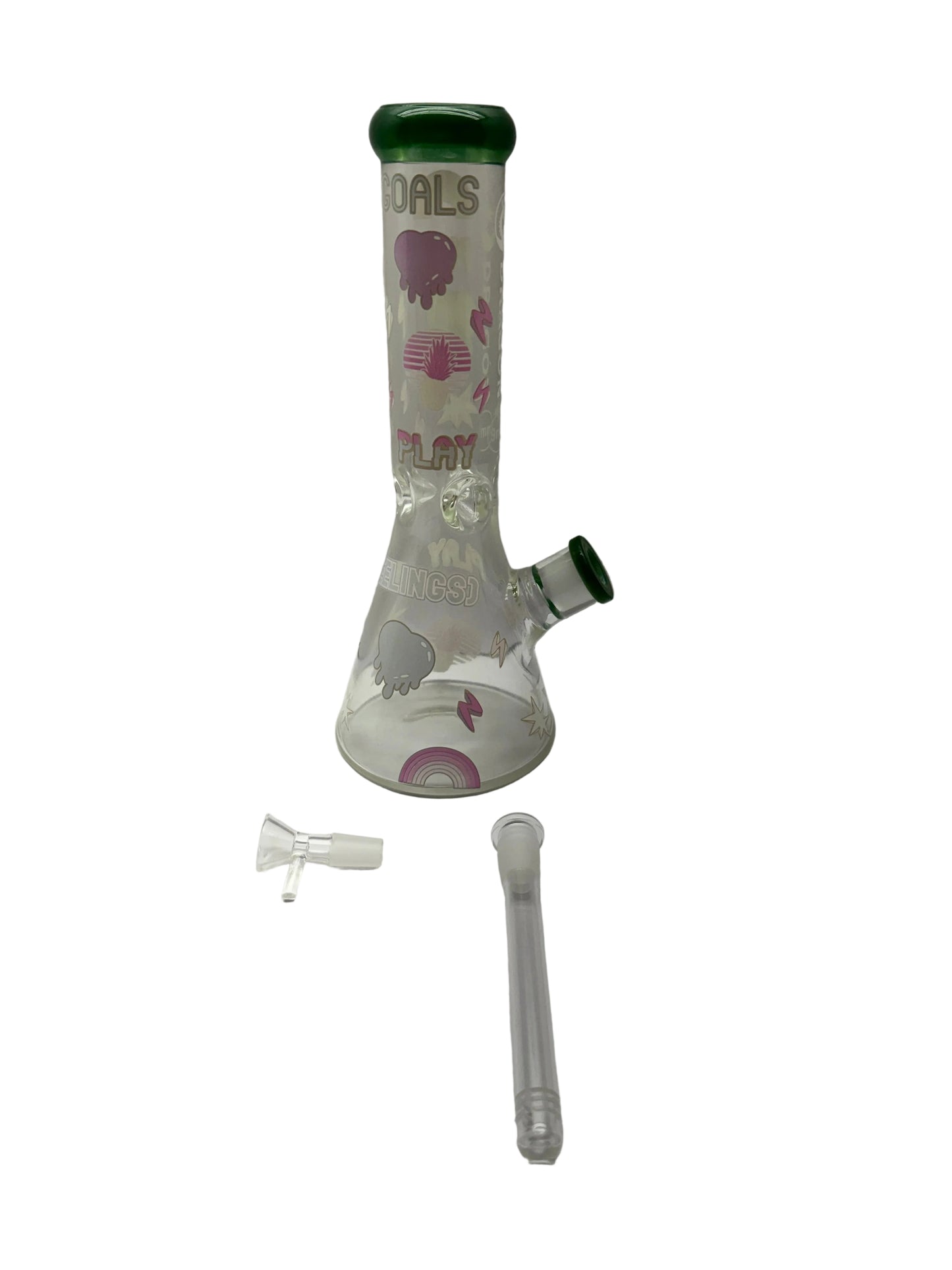 Dragon Glass Water Pipe Glow In The Dark Fun Beaker Base Design With Diffused Downstem