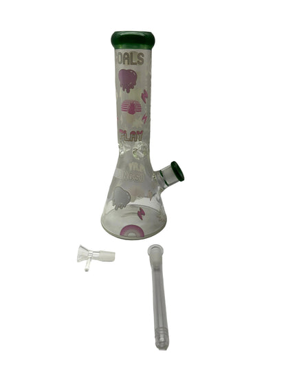 Dragon Glass Water Pipe Glow In The Dark Fun Beaker Base Design With Diffused Downstem
