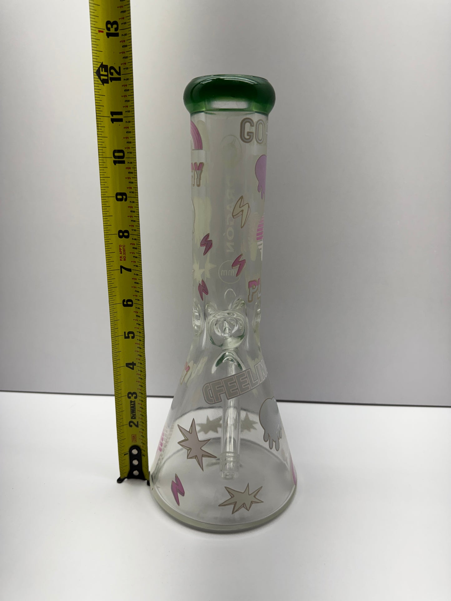 Dragon Glass Water Pipe Glow In The Dark Fun Beaker Base Design With Diffused Downstem