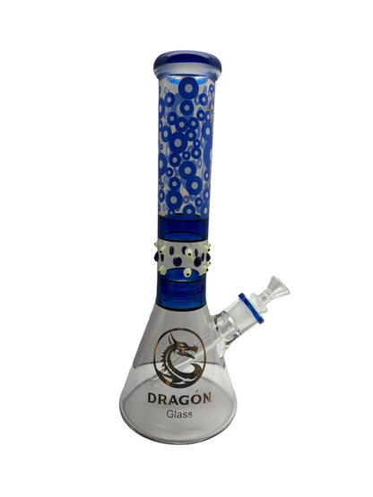 Dragon Glass Water Pipe Bubbles Beaker Base Design With Diffused Downstem - 996 Grams - 13.5 Inches