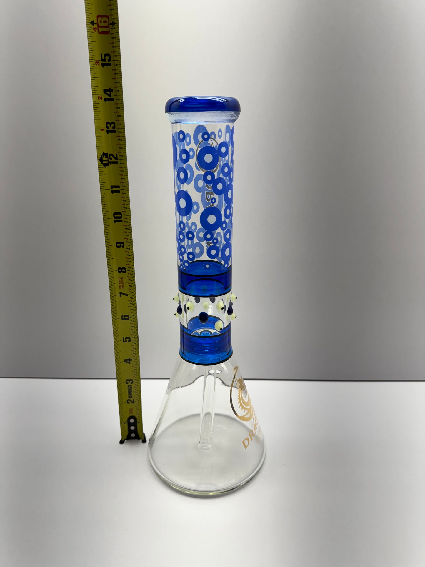 Dragon Glass Water Pipe Bubbles Beaker Base Design With Diffused Downstem - 996 Grams - 13.5 Inches