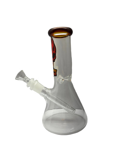 Glass Clear Beaker Base Water Pipe With Ice Catcher & Downstem - 268 Grams - 8 Inches