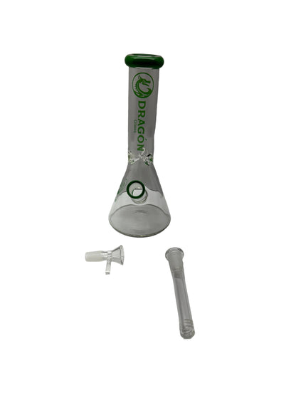 Dragon Glass Water Pipe Beaker Base With Ice Catcher & Straight Neck - 472 Grams - 10.4 Inches