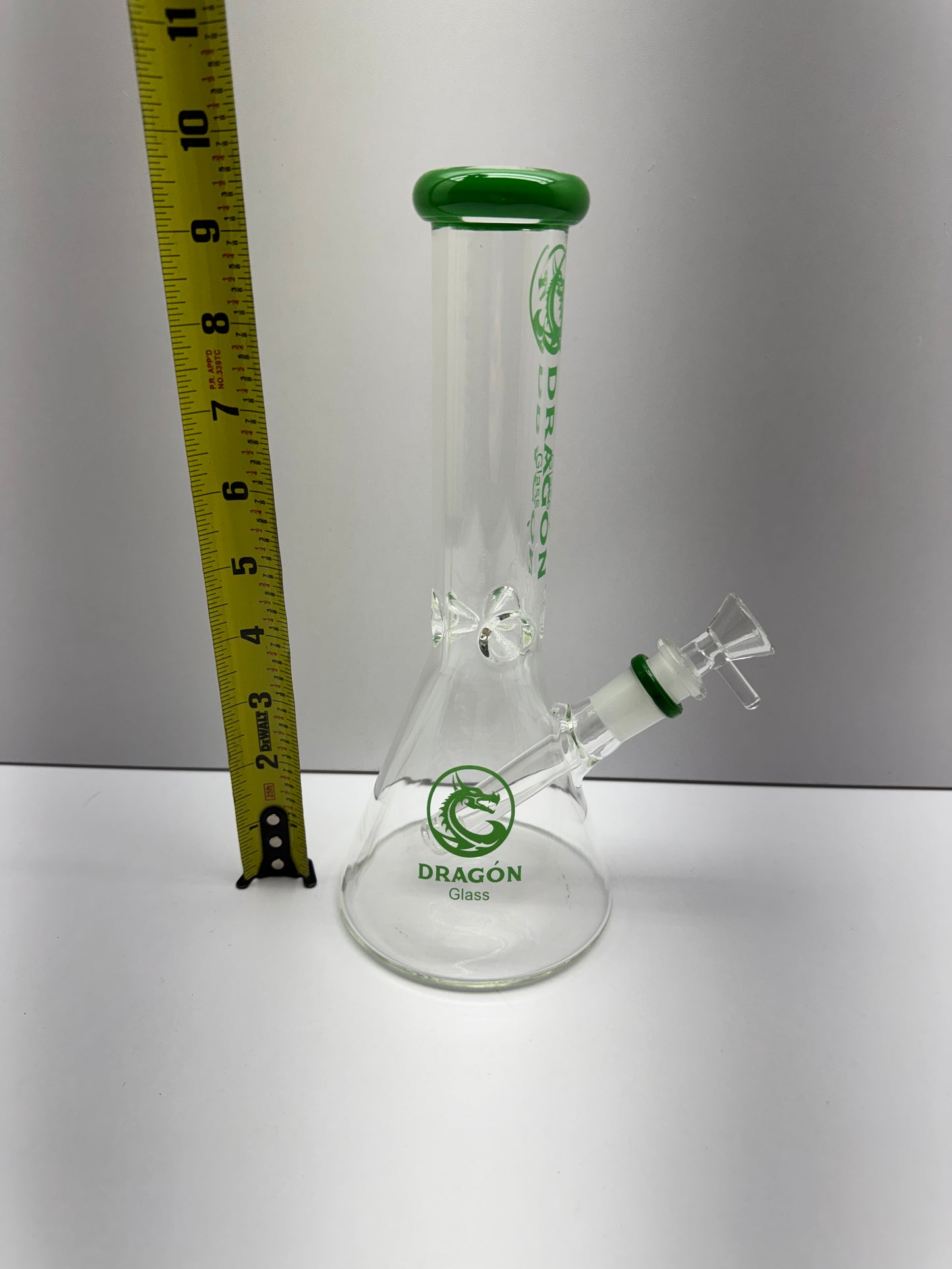 Dragon Glass Water Pipe Beaker Base With Ice Catcher & Straight Neck - 472 Grams - 10.4 Inches
