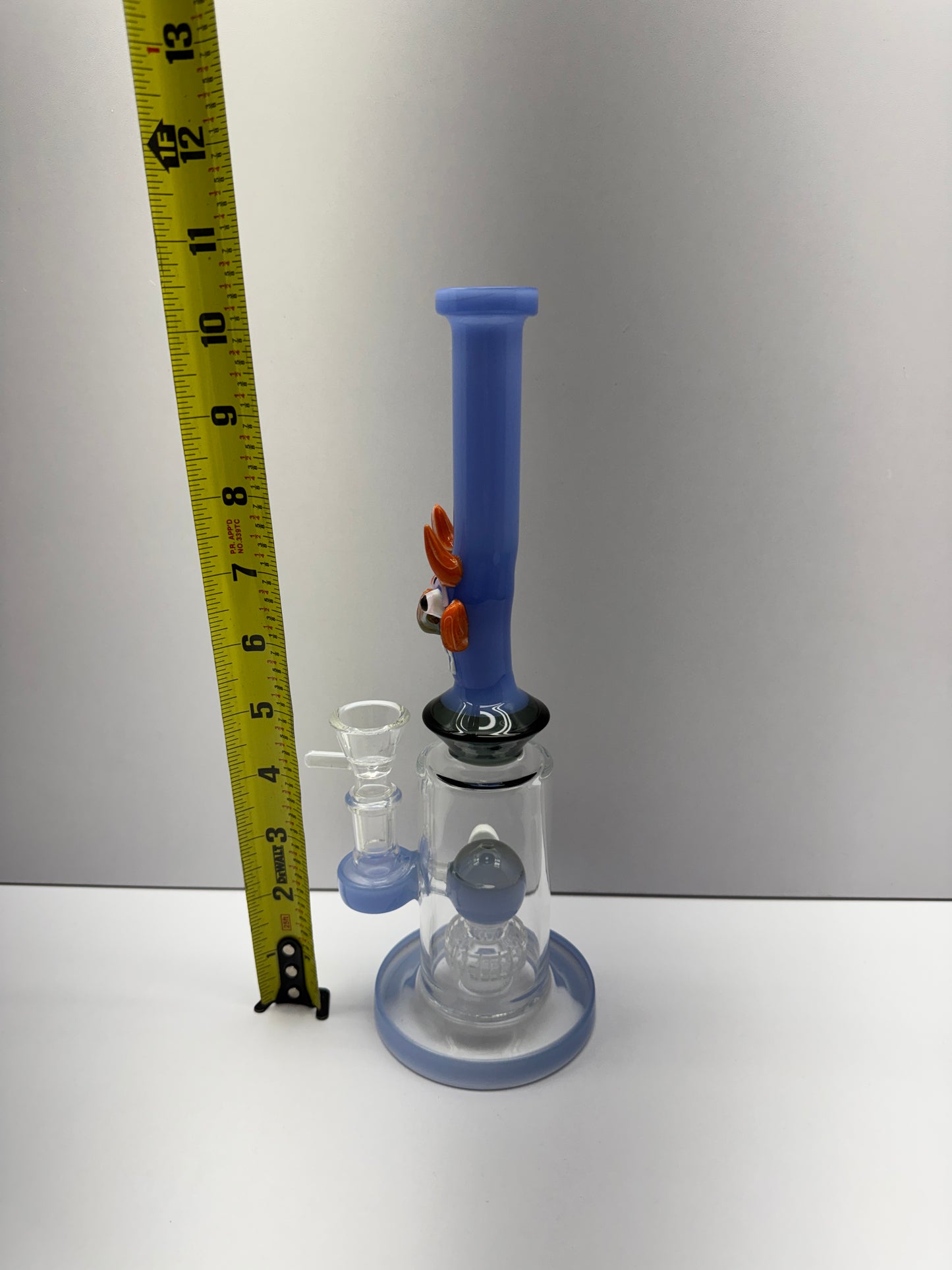Glass Water Pipe Alien Tube Base Design With Tire Perc - 327 Grams - 10 Inches