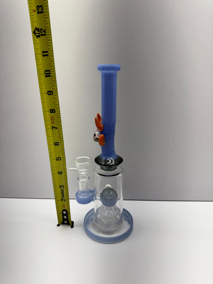 Glass Water Pipe Alien Tube Base Design With Tire Perc - 327 Grams - 10 Inches