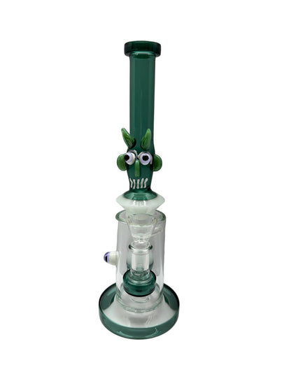 Glass Water Pipe Alien Tube Base Design With Tire Perc - 327 Grams - 10 Inches