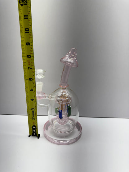 Dragon Glass Water Pipe Mushroom Globe Base Design With Mushroom Perc - 445 Grams - 9 Inches