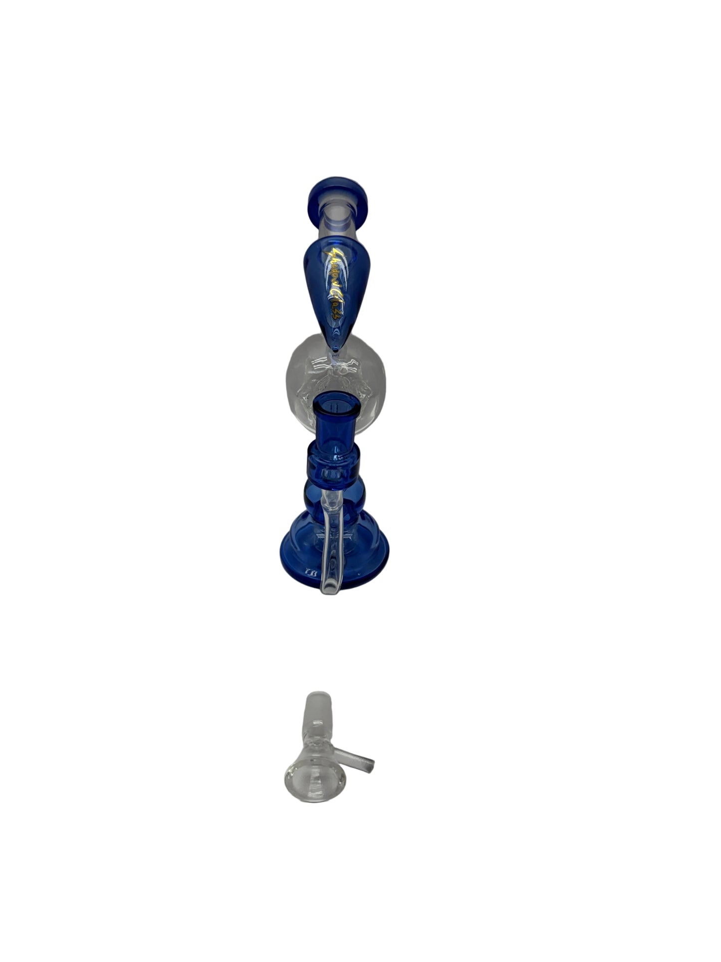 Shadow Glass Hand Pipe Recycler Skull Shape With Showerhead Perc