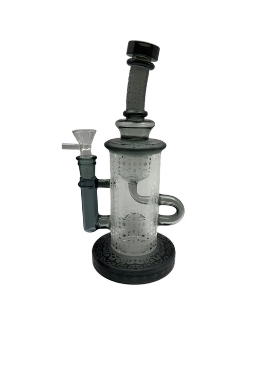 Dragon Glass Water Pipe Bent Neck Frosted Cylinder Base Design With Tire Perc