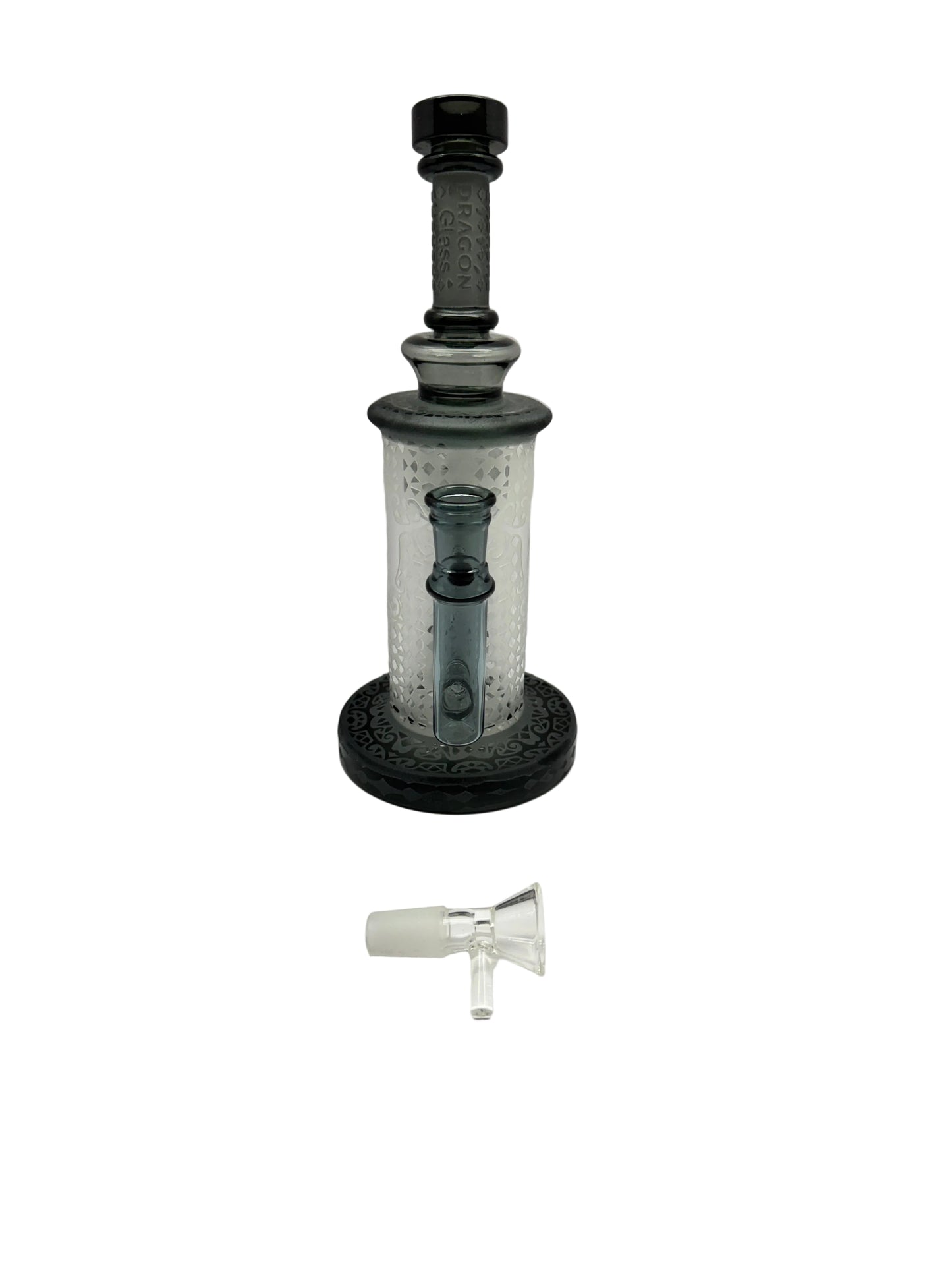 Dragon Glass Water Pipe Bent Neck Frosted Cylinder Base Design With Tire Perc