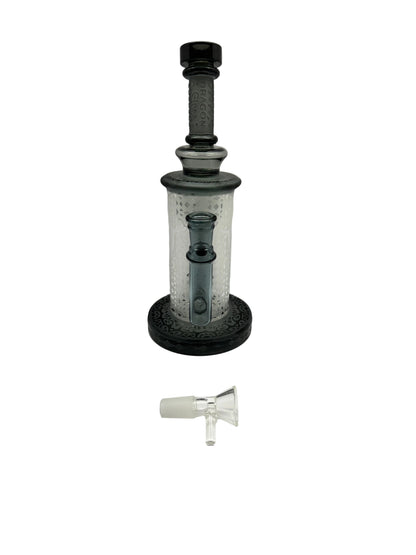 Dragon Glass Water Pipe Bent Neck Frosted Cylinder Base Design With Tire Perc