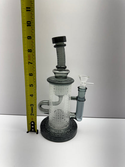 Dragon Glass Water Pipe Bent Neck Frosted Cylinder Base Design With Tire Perc