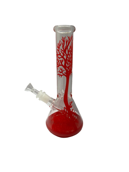 11 Inch Bongs Red Tree Glass Bong Smoking Hookah Glass Water Pipes 14mm Bowl