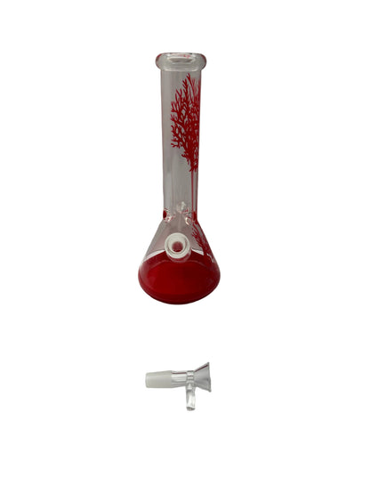 11 Inch Bongs Red Tree Glass Bong Smoking Hookah Glass Water Pipes 14mm Bowl