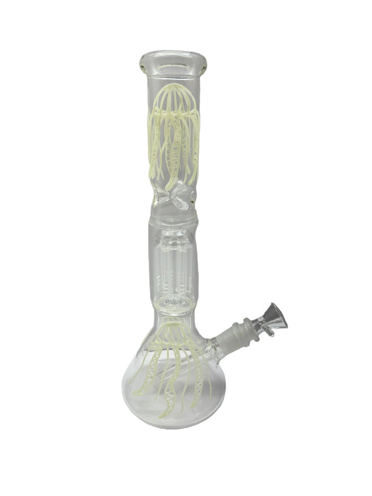 12.5" Tornado Clear Glass Bong Heavy Percolator Bong Water Pipe Hookah 14mm Bowl