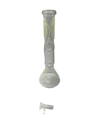 12.5" Tornado Clear Glass Bong Heavy Percolator Bong Water Pipe Hookah 14mm Bowl