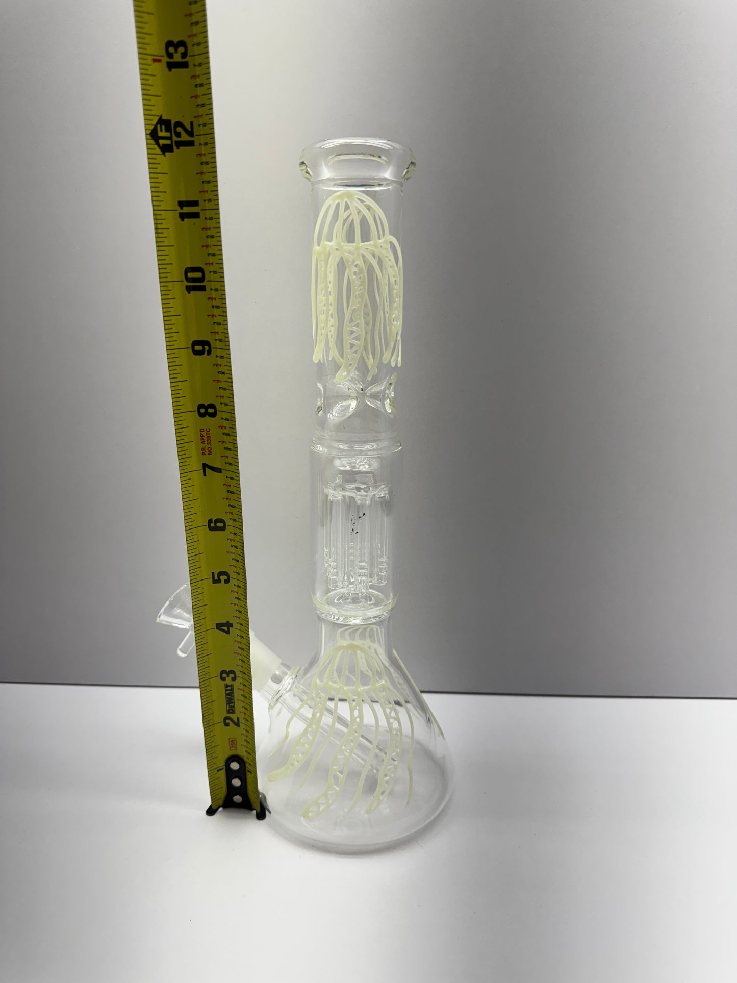 12.5" Tornado Clear Glass Bong Heavy Percolator Bong Water Pipe Hookah 14mm Bowl