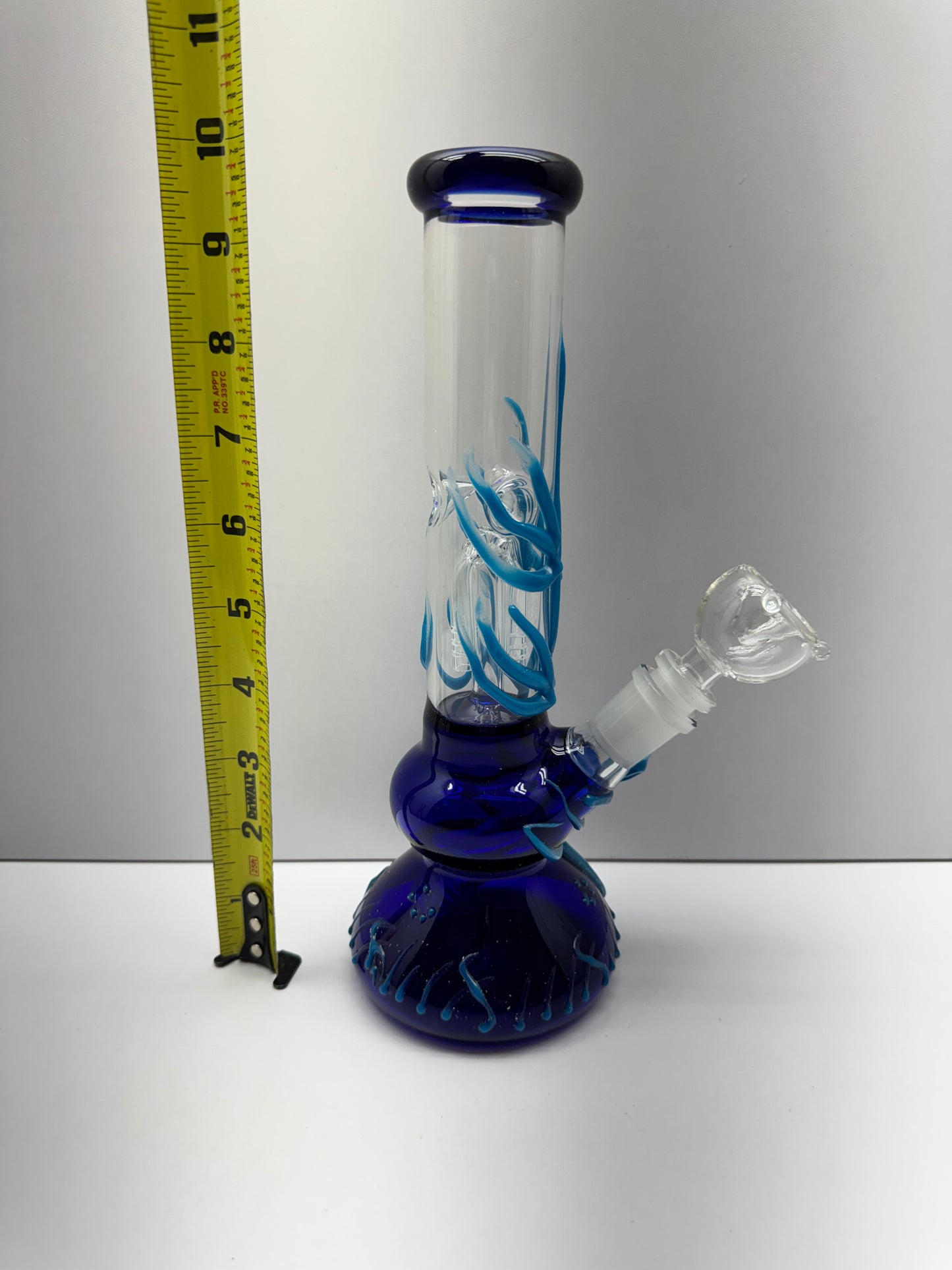 10'' Water Pipe Bong Perc Bong Smoking Hookah Heavy Glass Bongs w/ ICE catcher