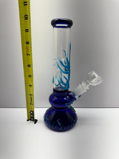 10'' Water Pipe Bong Perc Bong Smoking Hookah Heavy Glass Bongs w/ ICE catcher