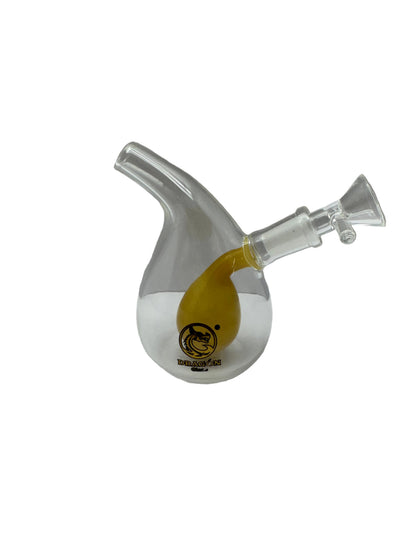 Dragon Glass Water Pipe Teardrop Body Design With Bent Neck & Fixed Downstem - 150 Grams - 5 Inches