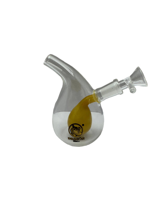 Dragon Glass Water Pipe Teardrop Body Design With Bent Neck & Fixed Downstem - 150 Grams - 5 Inches