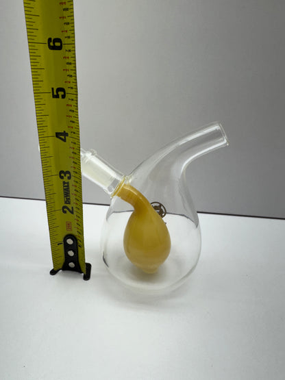 Dragon Glass Water Pipe Teardrop Body Design With Bent Neck & Fixed Downstem - 150 Grams - 5 Inches