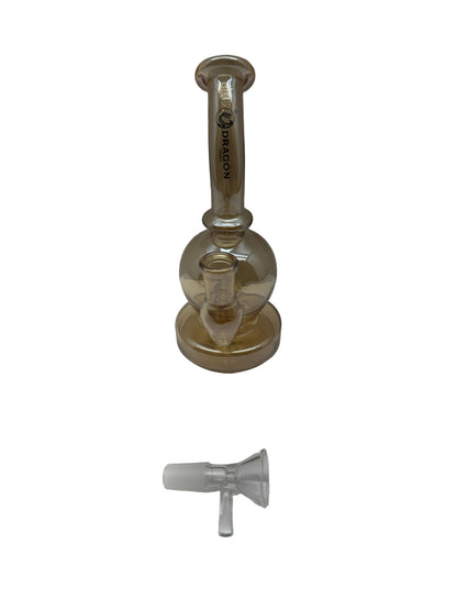 Dragon Glass Water Pipe Thick Base Globe Body Design With Slightly Bent Neck - 6.50 Inches
