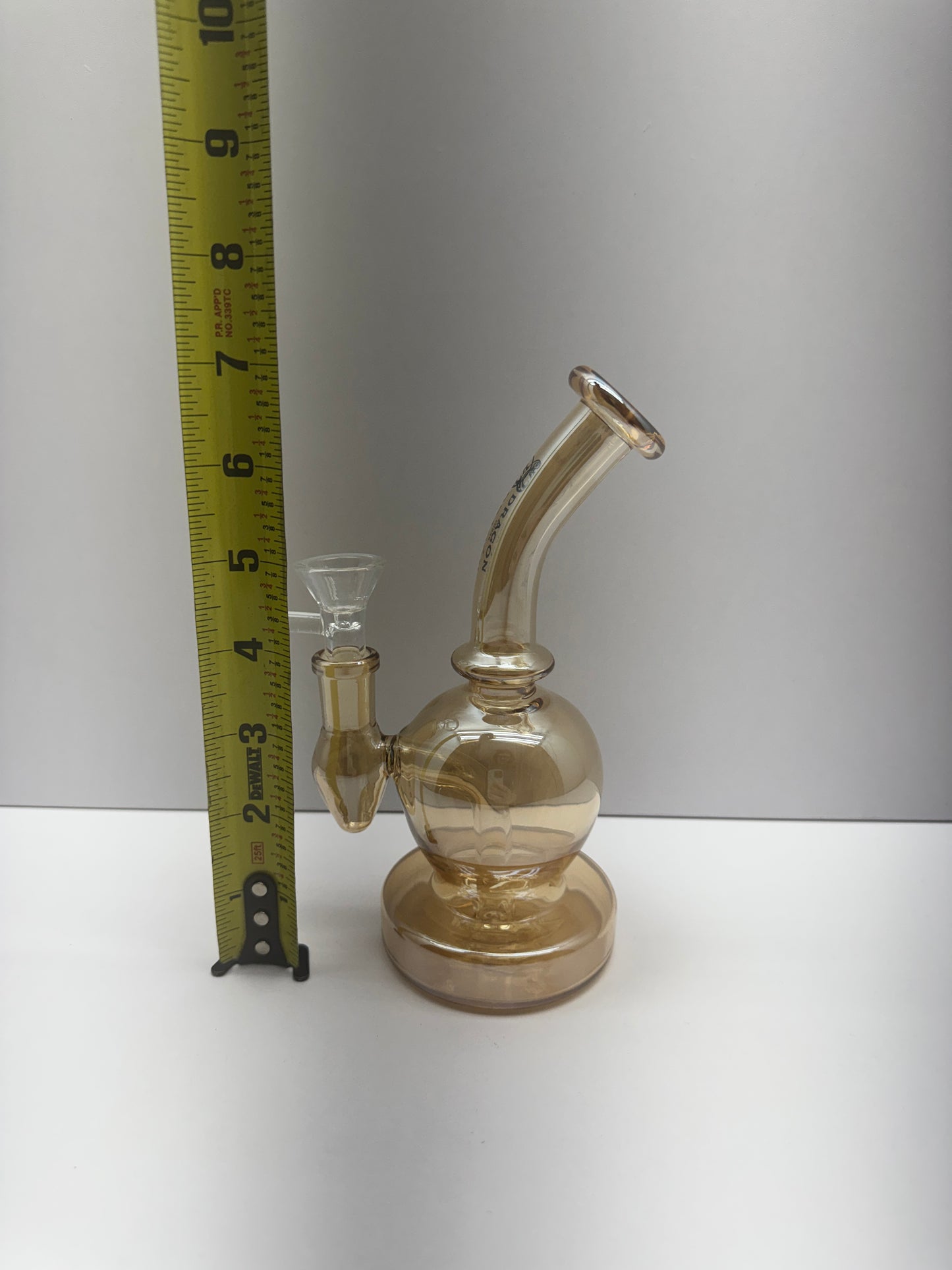 Dragon Glass Water Pipe Thick Base Globe Body Design With Slightly Bent Neck - 6.50 Inches