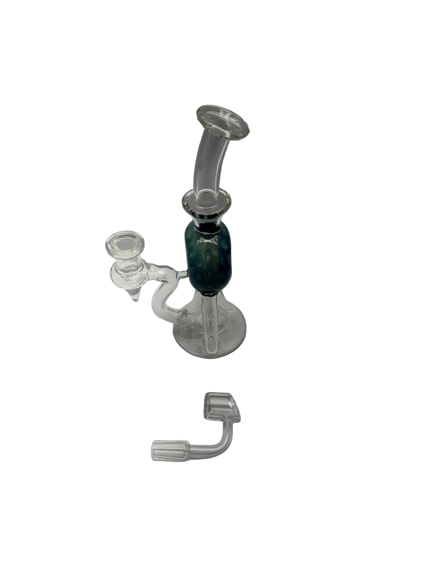 Glass Water Pipe Donut Dual Chamber Recycler Design With Disc Perc